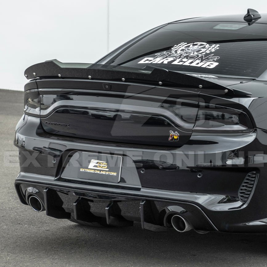 Dodge Charger Widebody SRT Performance Style Matte Gloss Black Rear Bumper Exhaust Diffuser 2020-Up