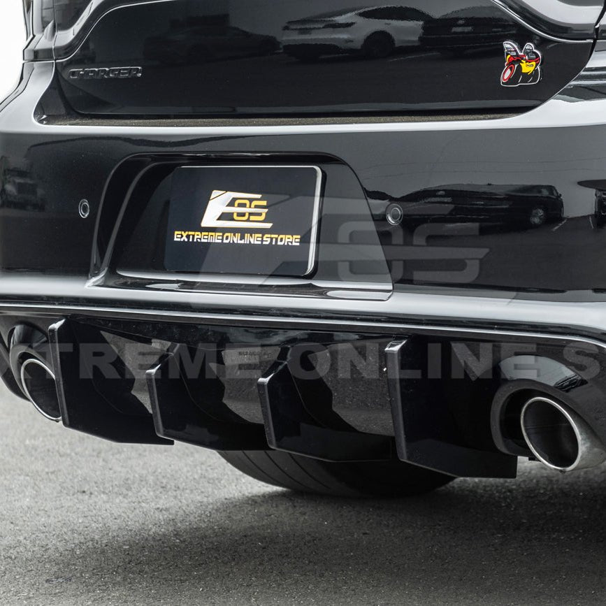 Dodge Charger Widebody SRT Performance Style Matte Gloss Black Rear Bumper Exhaust Diffuser 2020-Up