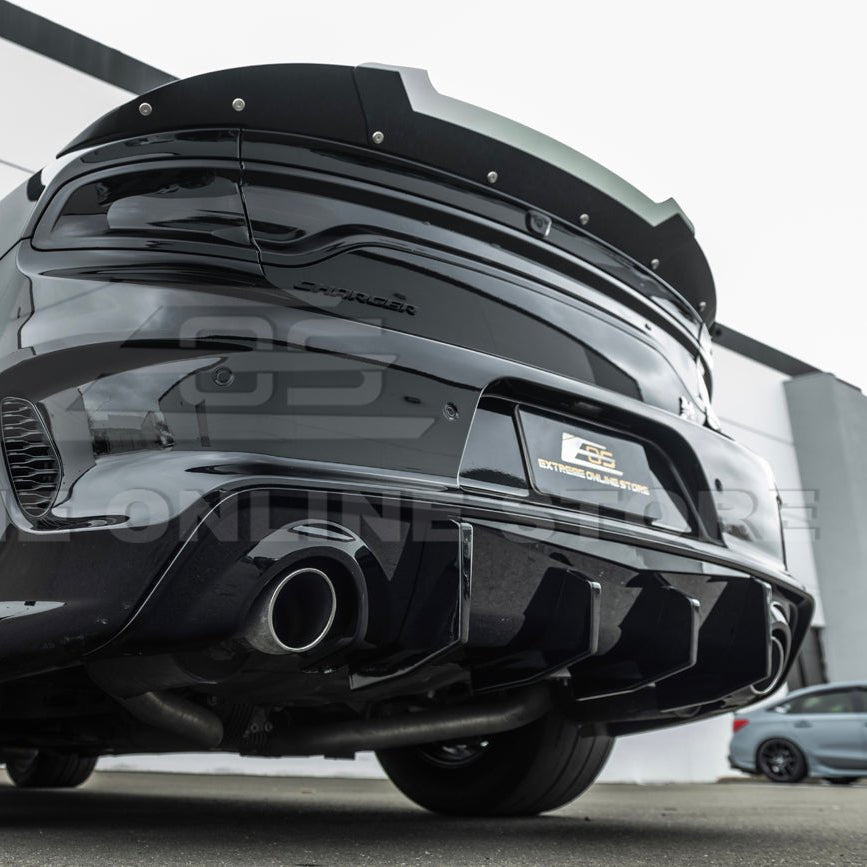 Dodge Charger Widebody SRT Performance Style Matte Gloss Black Rear Bumper Exhaust Diffuser 2020-Up