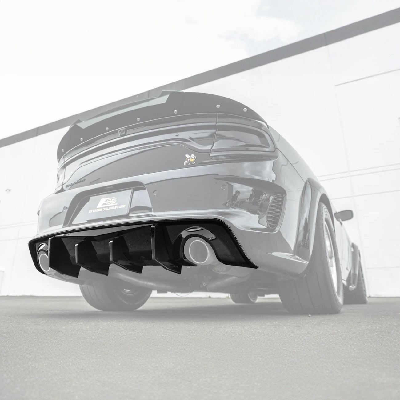 Dodge Charger Widebody SRT Performance Style Matte Gloss Black Rear Bumper Exhaust Diffuser 2020-Up