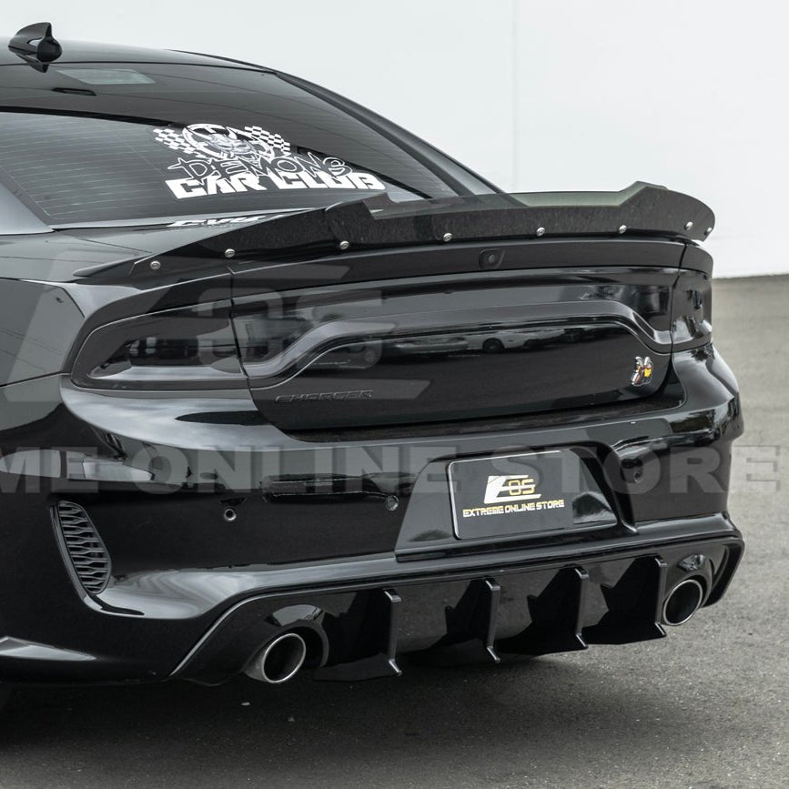 Dodge Charger Widebody SRT Style Matte Black Rear Bumper Exhaust Diffuser 2020-Up