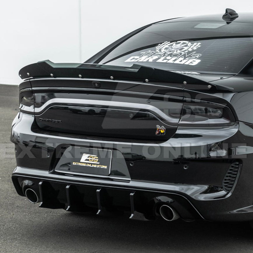 Dodge Charger Widebody SRT Style Matte Black Rear Bumper Exhaust Diffuser 2020-Up