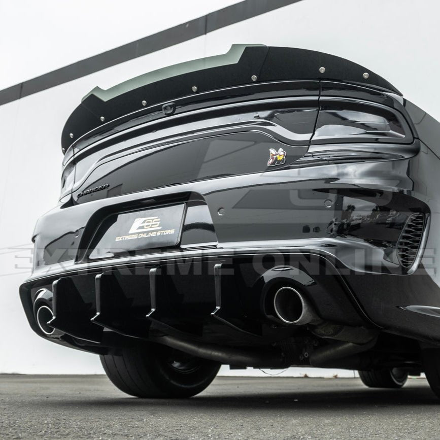 Dodge Charger Widebody SRT Style Matte Black Rear Bumper Exhaust Diffuser 2020-Up