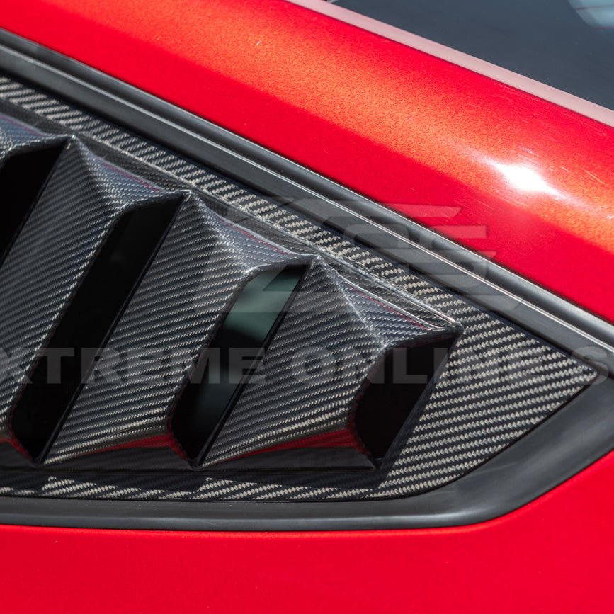 Ford Mustang S650 EOS Carbon Fiber Side Quarter Window Louver Cover 2024-Up