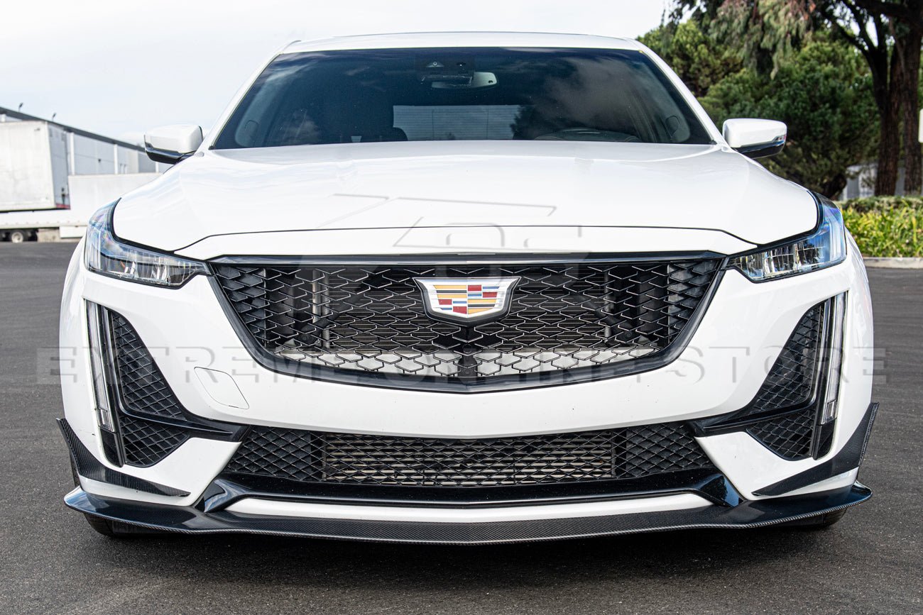 Cadillac CT5 CT5-V Blackwing Style Carbon Fiber Front Lip Splitter Canards 2020-2024