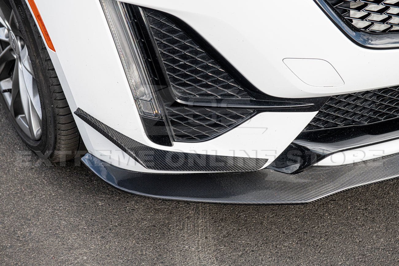 Cadillac CT5 CT5-V Blackwing Style Carbon Fiber Full Aero Kit Front Lip Side Skirts Spoiler 2020-2024