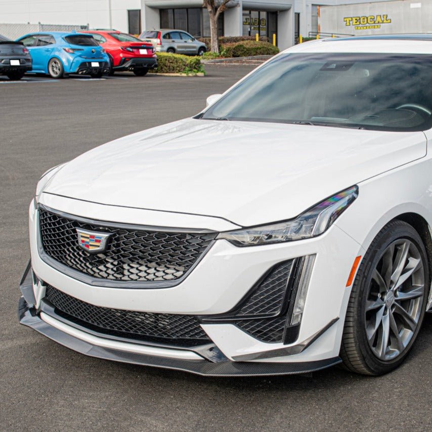 Cadillac CT5 CT5-V Blackwing Style Carbon Fiber Front Lip Splitter Canards 2020-2024