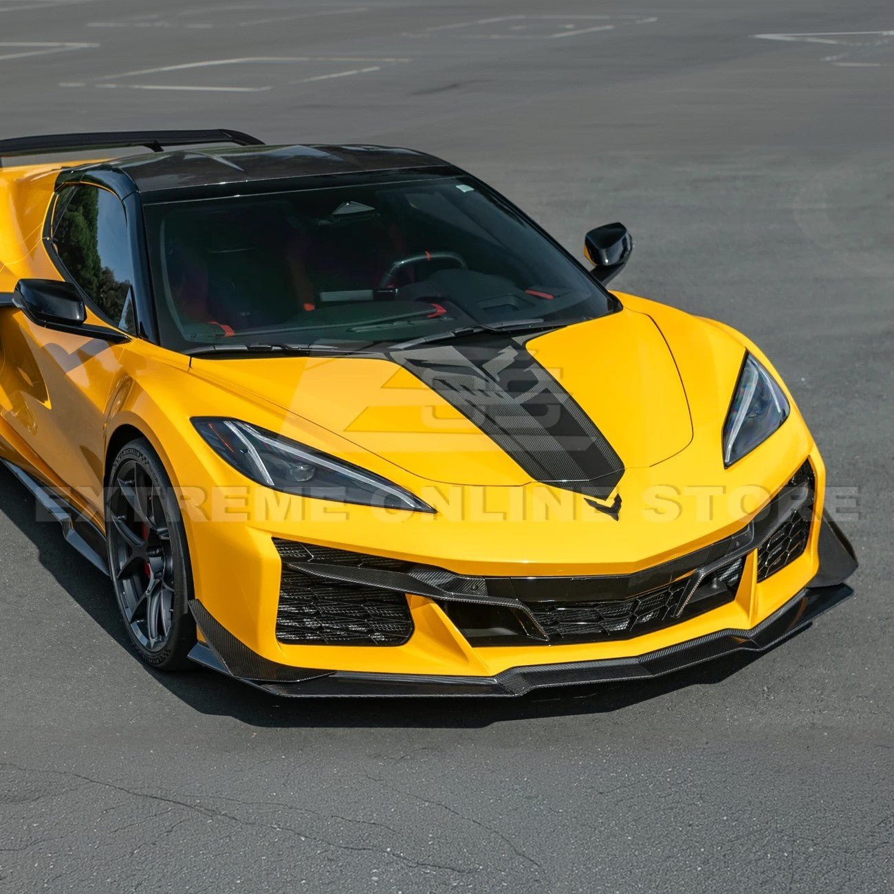Chevrolet Corvette C8 Z06 E-Ray Z07 Extended Package Dry Carbon Fiber Front Splitter Canards Kit 2023-Up