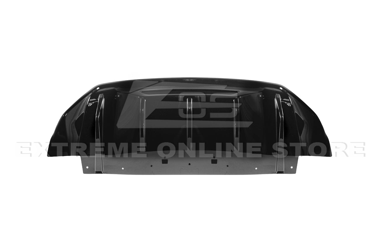 Ford Mustang S650 Performance Style Dry Carbon Fiber Rear Finned Bumper Diffuser 2024-Up