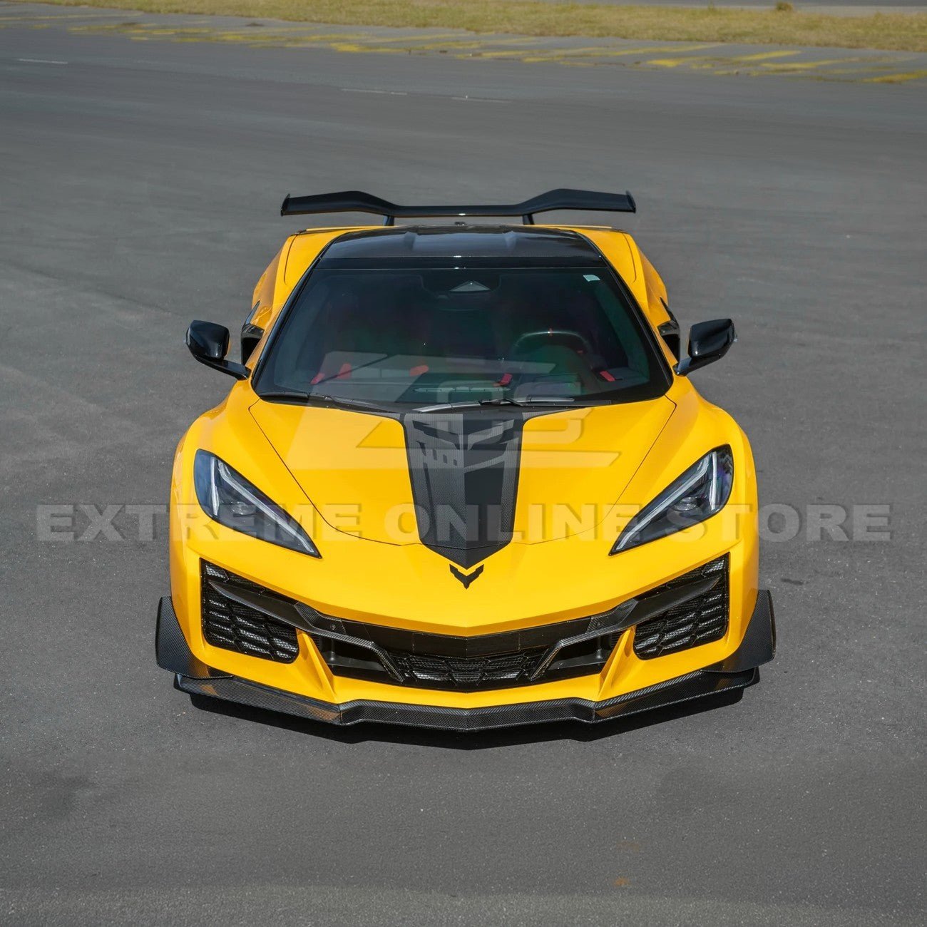 Chevrolet Corvette C8 Z06 E-Ray Z07 Extended Package Dry Carbon Fiber Front Splitter Canards Kit 2023-Up