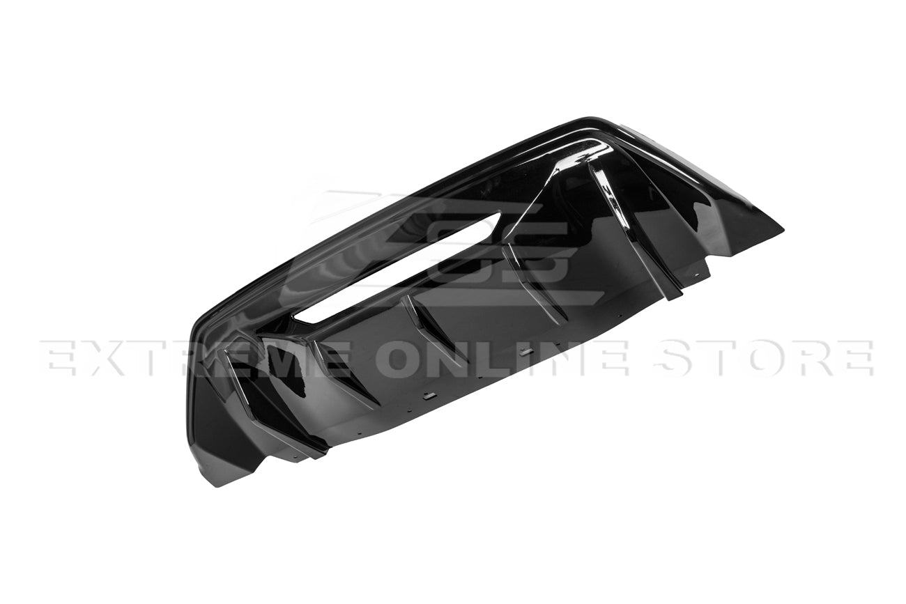 Ford Mustang S650 Performance Style Dry Carbon Fiber Rear Finned Bumper Diffuser 2024-Up