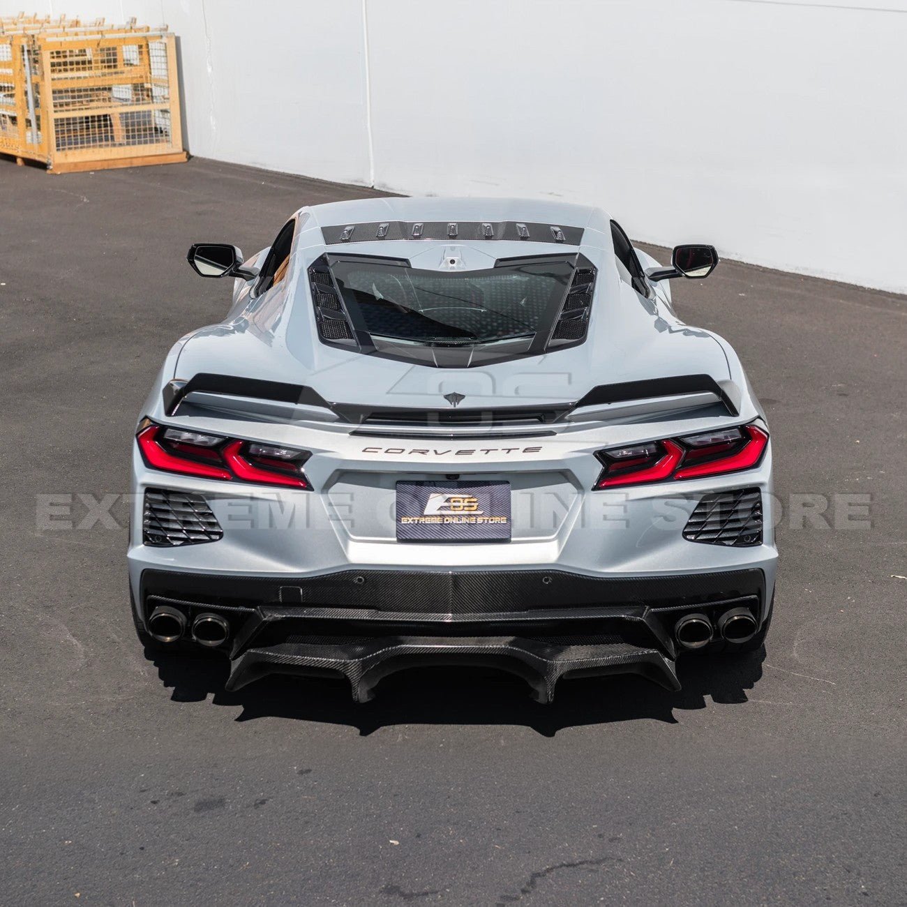 Chevrolet Corvette C8 EOS Style Carbon Fiber Rear Roof Vortex Generator Spoiler 2020-2026