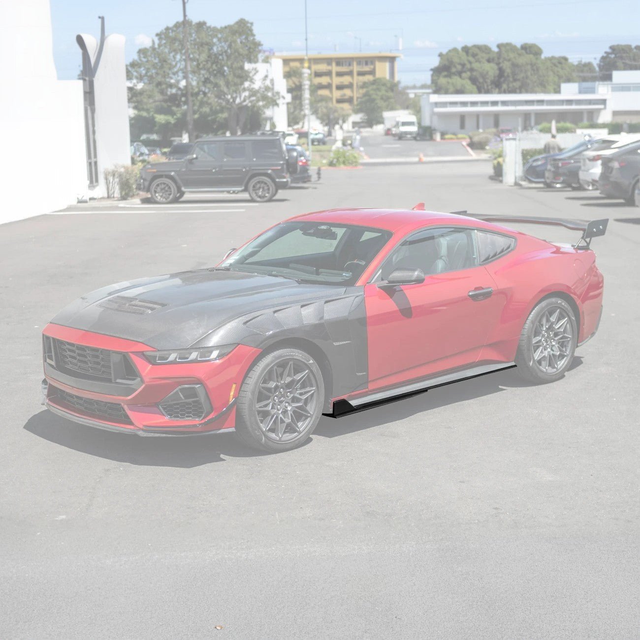 Ford Mustang S650 GT500 Style Gloss Black Add-On Side Skirts Extension 2024-Up