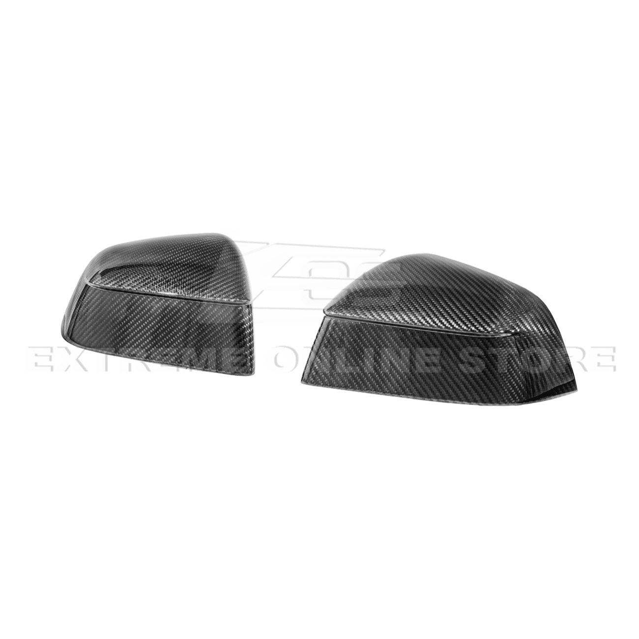 Tesla Model Y Dry Carbon Fiber Tape On Side Mirror Cap Covers Pair 2025-Up