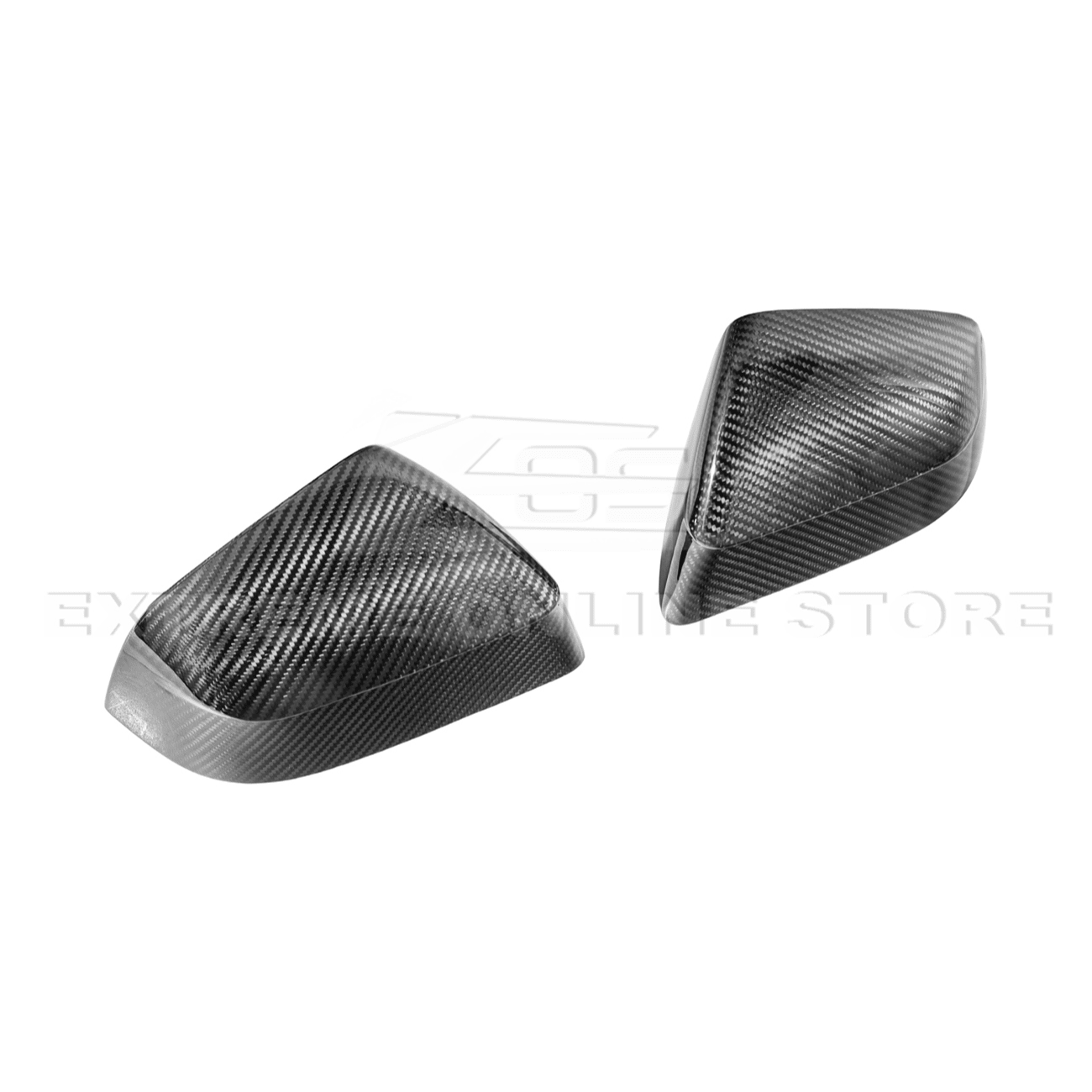 Tesla Model Y Dry Carbon Fiber Tape On Side Mirror Cap Covers Pair 2025-Up