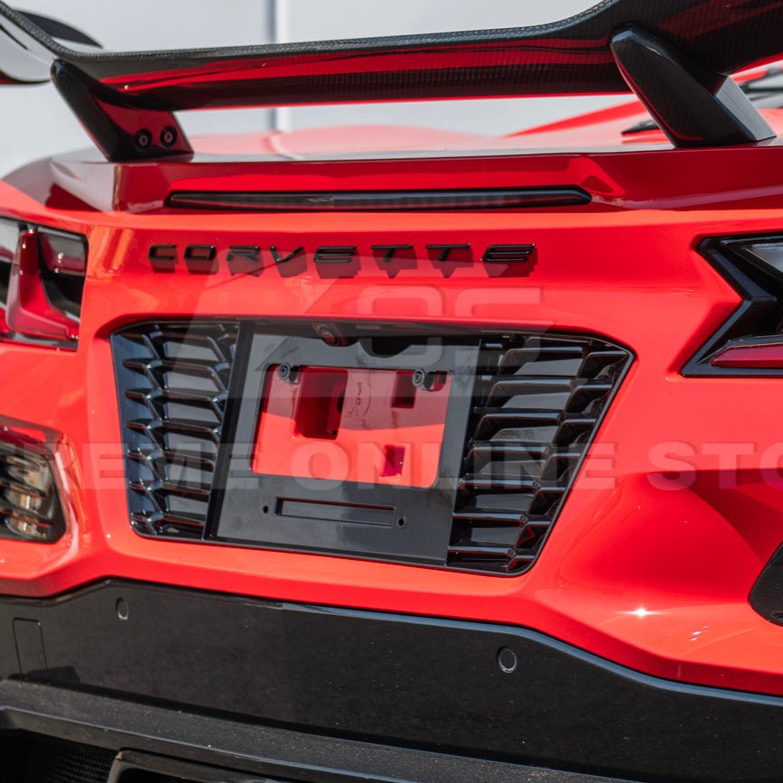 Chevrolet Corvette C8 Z06 E-Ray Carbon Flash Metallic License Plate Backing 2020-Up