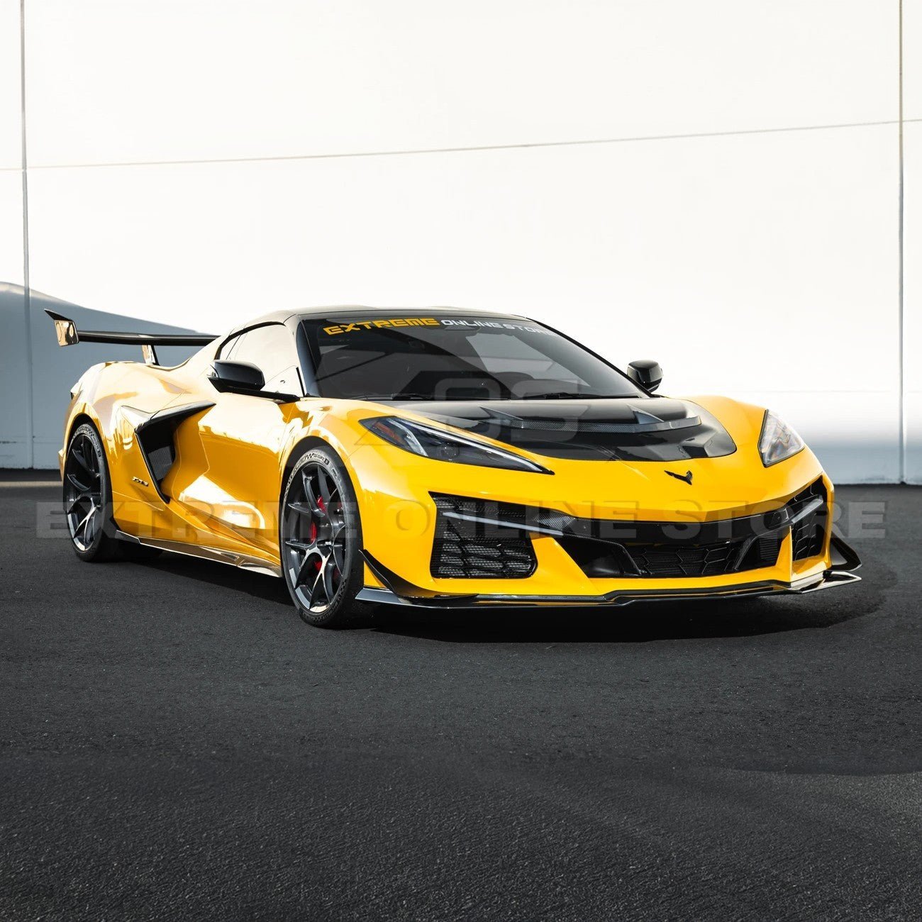 Chevrolet Corvette C8 Z06 E-Ray Z07 Extended Package Dry Carbon Fiber Front Splitter Canards Kit 2023-Up