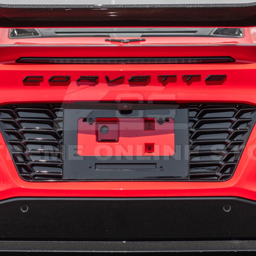 Chevrolet Corvette C8 Z06 E-Ray Carbon Flash Metallic License Plate Backing 2020-Up