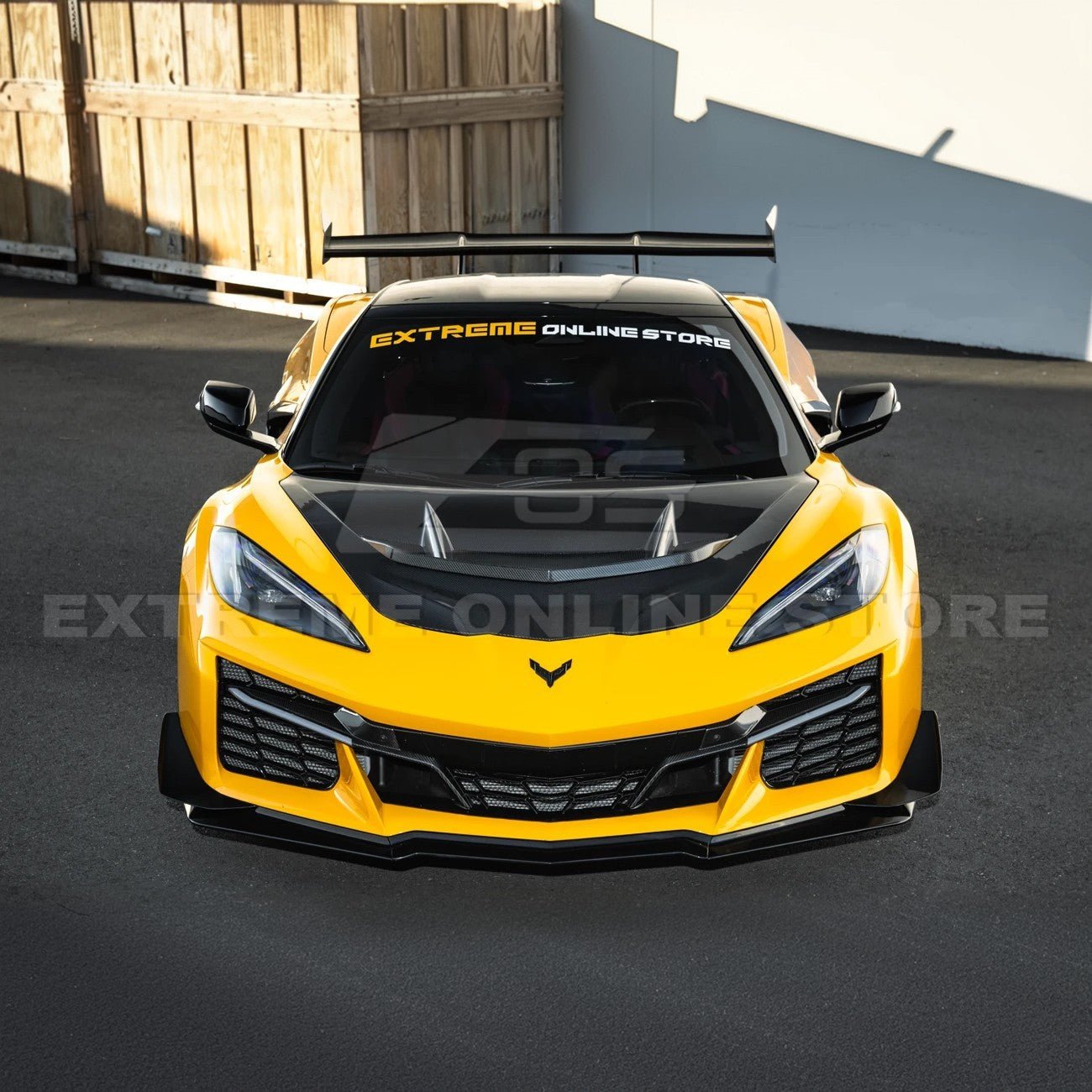 Chevrolet Corvette C8 Z06 E-Ray Z07 Extended Package Dry Carbon Fiber Front Splitter Canards Kit 2023-Up