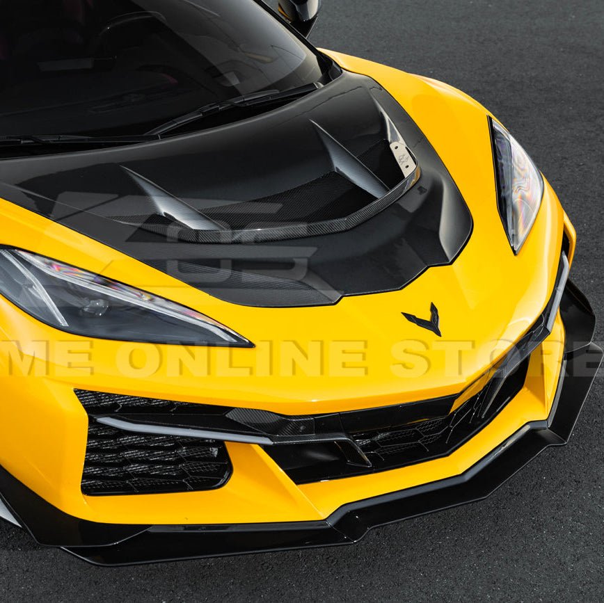 Chevrolet Corvette C8 Z06 E-Ray Z07 Extended Package Dry Carbon Fiber Front Splitter Canards Kit 2023-Up