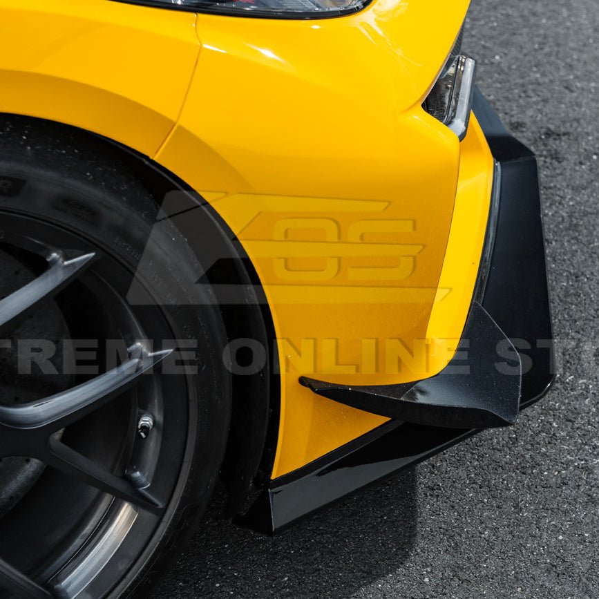 Chevrolet Corvette C8 Z06 E-Ray Z07 Extended Package Dry Carbon Fiber Front Splitter Canards Kit 2023-Up