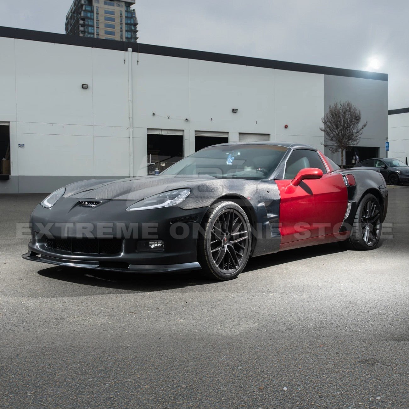 Corvette C6 ZR1 Style Primed Full Front Bumper Cover Lip 2005-2013