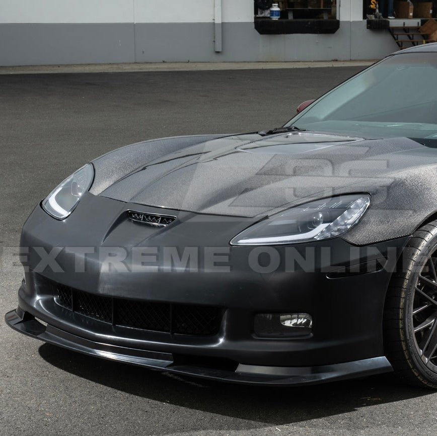 Corvette C6 ZR1 Style Primed Full Front Bumper Cover Lip 2005-2013