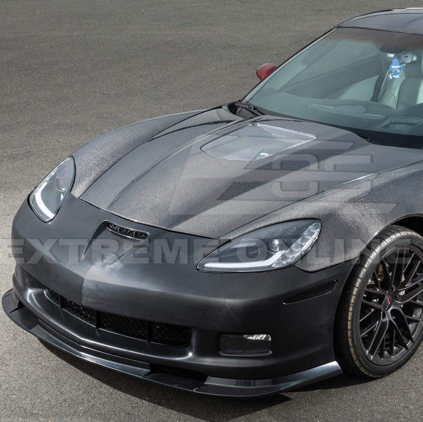 Corvette C6 ZR1 Style Primed Full Front Bumper Cover Lip 2005-2013