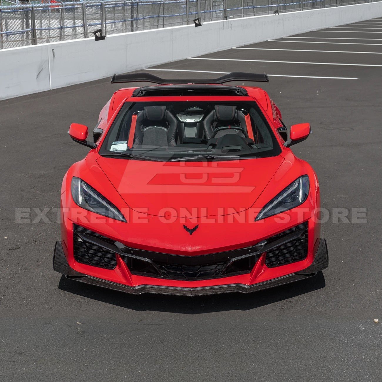 Chevrolet Corvette C8 Z06 Z07 Style Carbon Fiber Front Splitter and Canards Kit 2023-Up