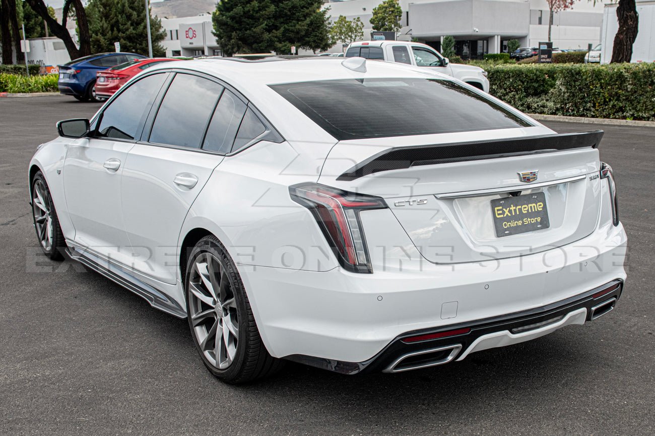 Cadillac CT5 CT5-V Blackwing Style Carbon Fiber Full Aero Kit Front Lip Side Skirts Spoiler 2020-2024