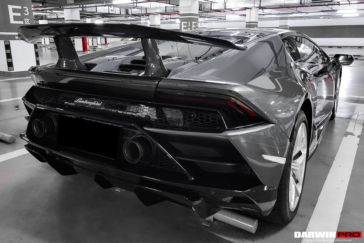 2015 - 2023 Lamborghini Huracan LP610 & LP580 & EVO Coupe Performante Style Carbon Fiber Spoiler Wing and Engine Hood