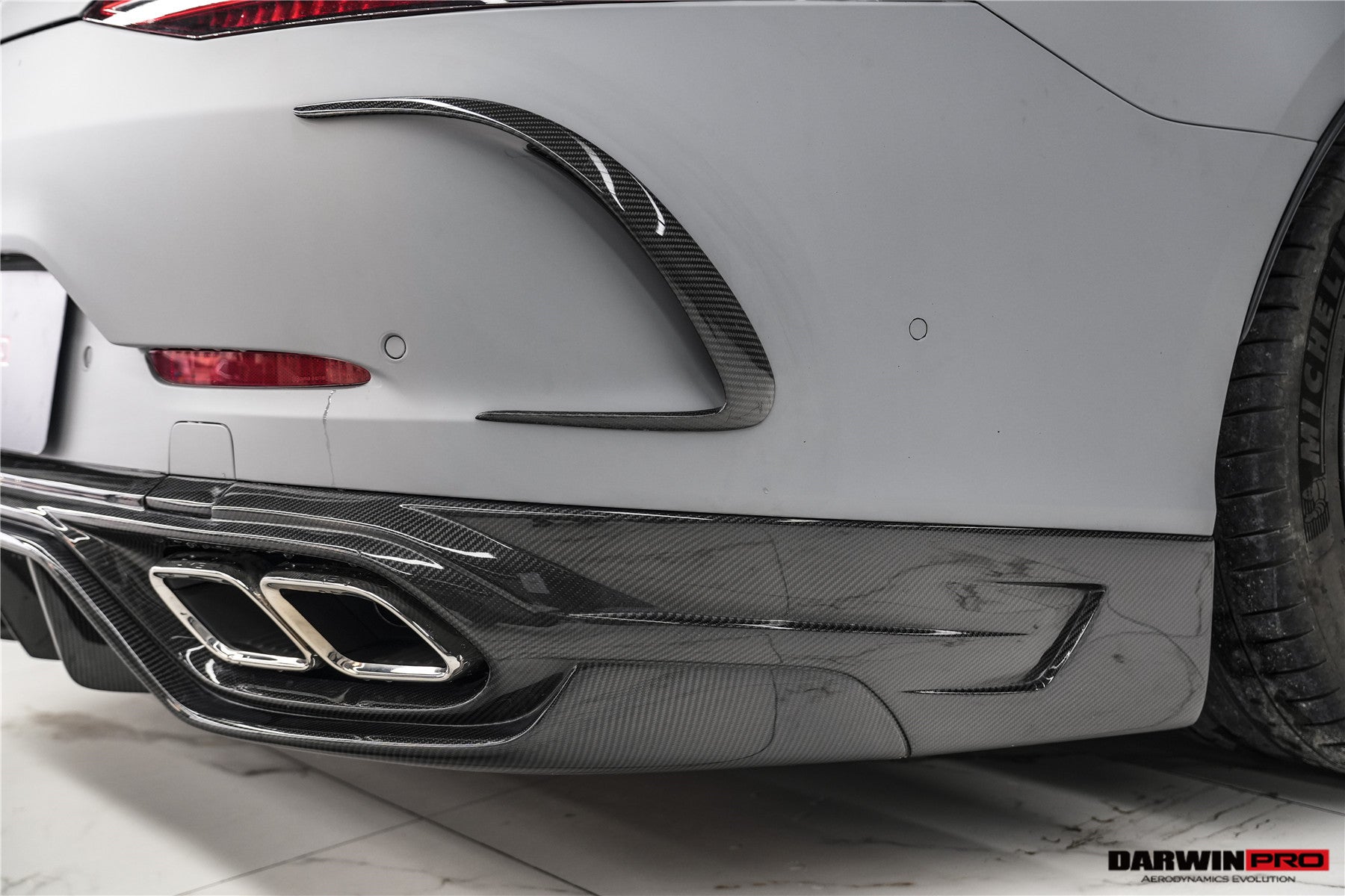 Mercedes Benz AMG GT 4Door Rear Diffuser with Exahust Tips (2019–2024)