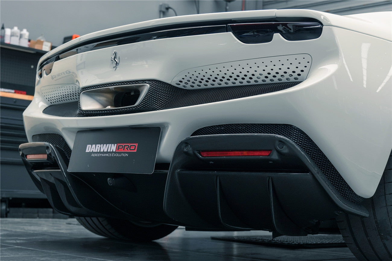 2022 - 2025 Ferrari 296 GTB (Type F171) OE Style Carbon Fiber Rear Bumper w/ Diffuser