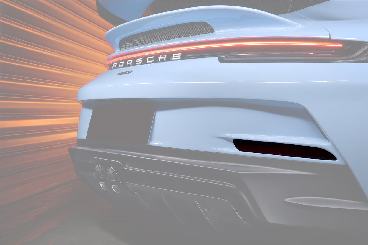 2019 - 2024 Porsche 911 992 Carrera & S & 4 & 4S & Targa & Cabriolet GT3 Style Rear Bumper Red Reflector Panels 