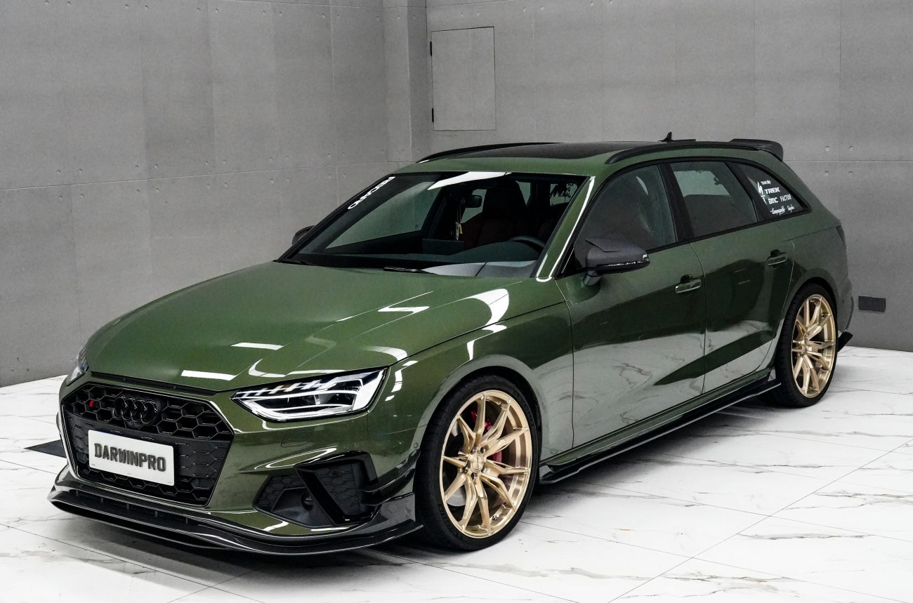 Audi S4 Avant B9.5 BKSS Style Carbon Fiber Front Bumper Canards 2020-2025