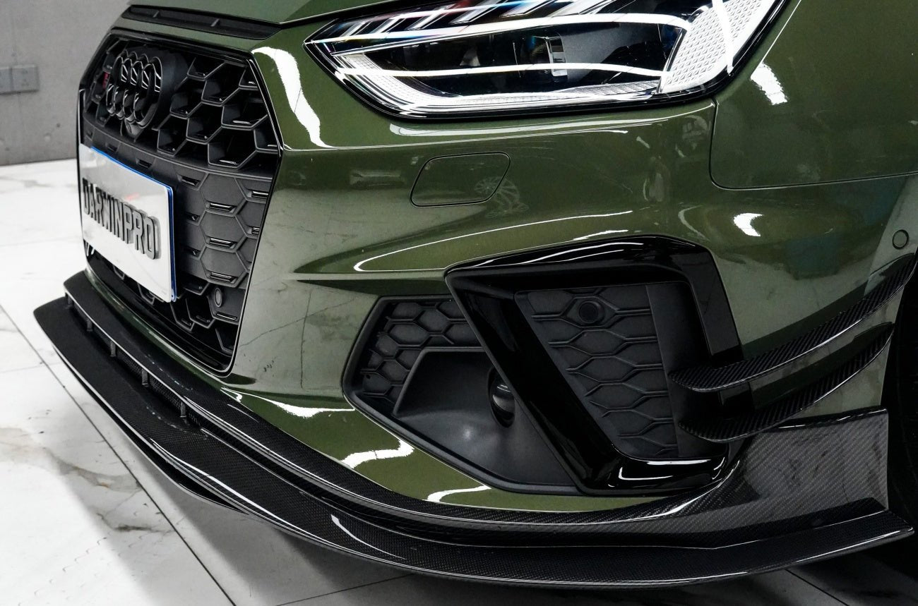 Audi S4 Avant B9.5 BKSS Style Carbon Fiber Front Bumper Canards 2020-2025