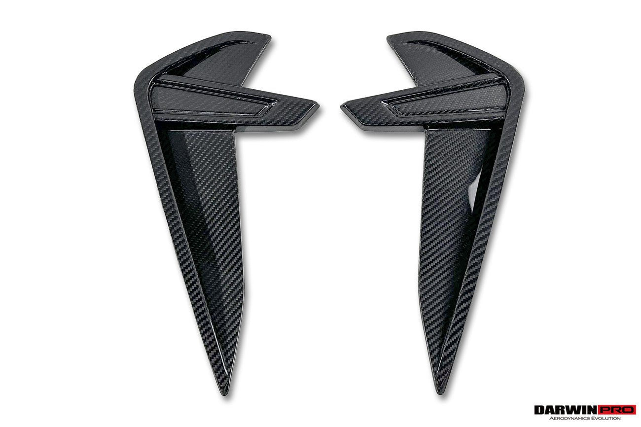 BMW M8 F91 F92 F93 AD Style Autoclave Carbon Fiber Front Fender Vent Trims 2019-2025