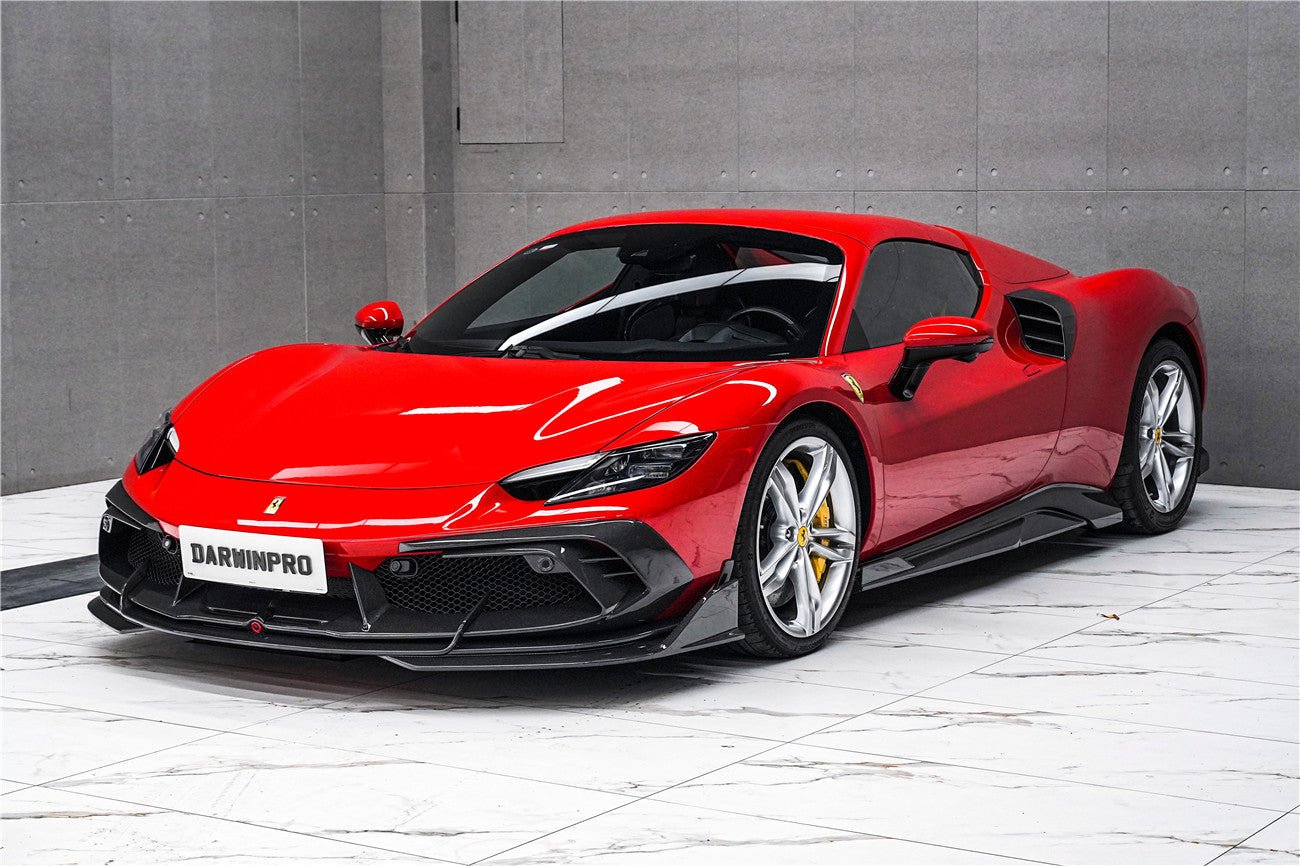 DarwinPRO 2022-2026 Ferrari 296 GTB & GTS Type F171 iMP Style Carbon Fiber Full Kit (For Surround View Camera System Bumper Only) - DarwinPRO Aerodynamics