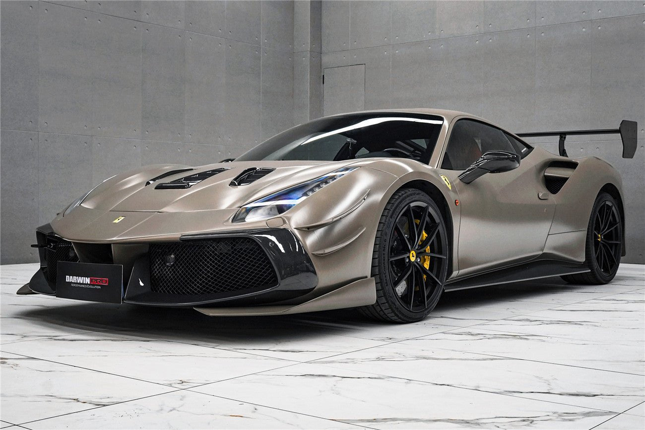 Ferrari 488 F142M Challenge Evo Modena Style Carbon Fiber Side Skirts 2015-2020
