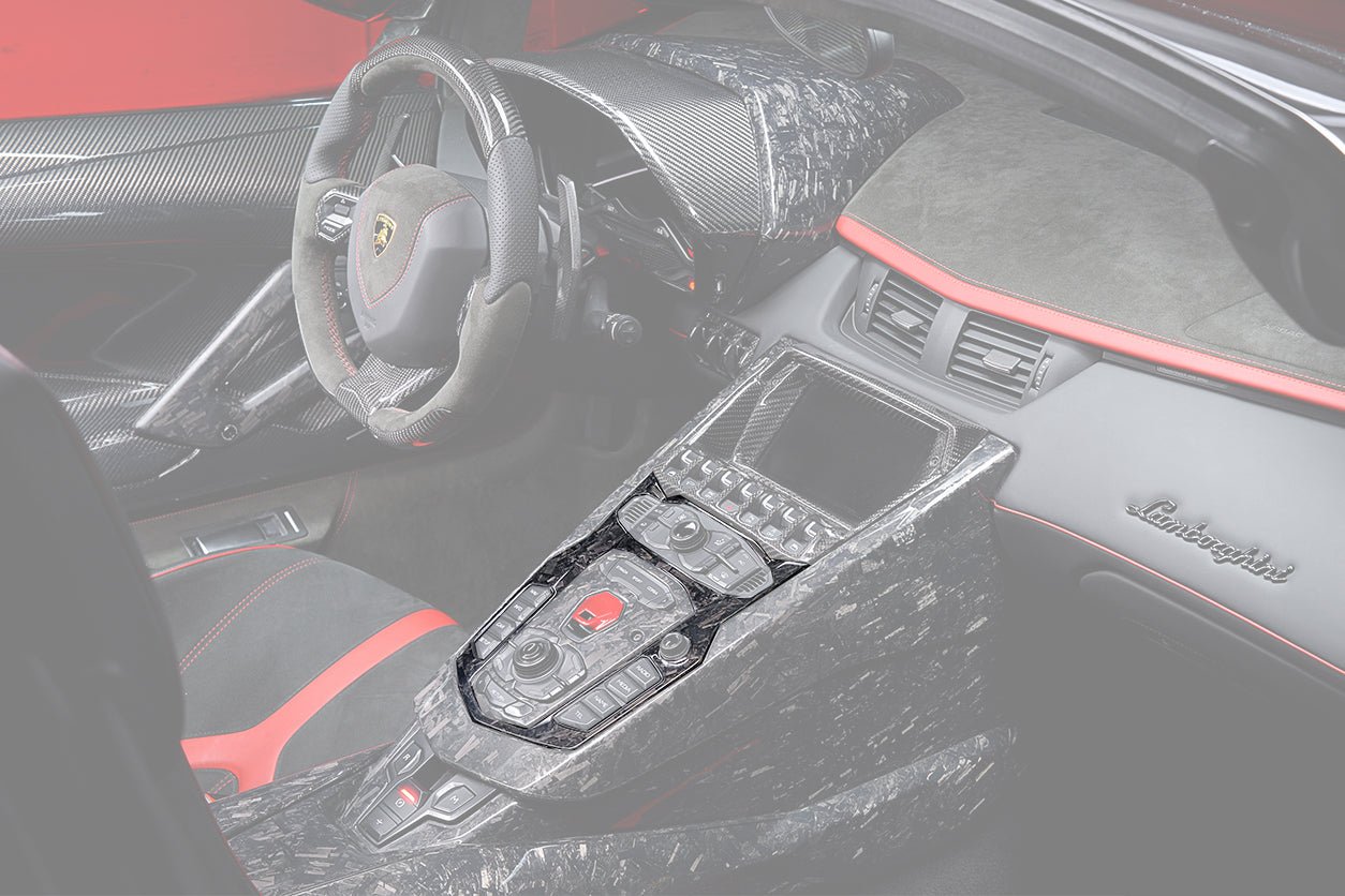 2011-2016  Lamborghini Aventador LP700 Coupe Roadster Dry Carbon Fiber Centre Console Surround Replacement - DarwinPRO Aerodynamics