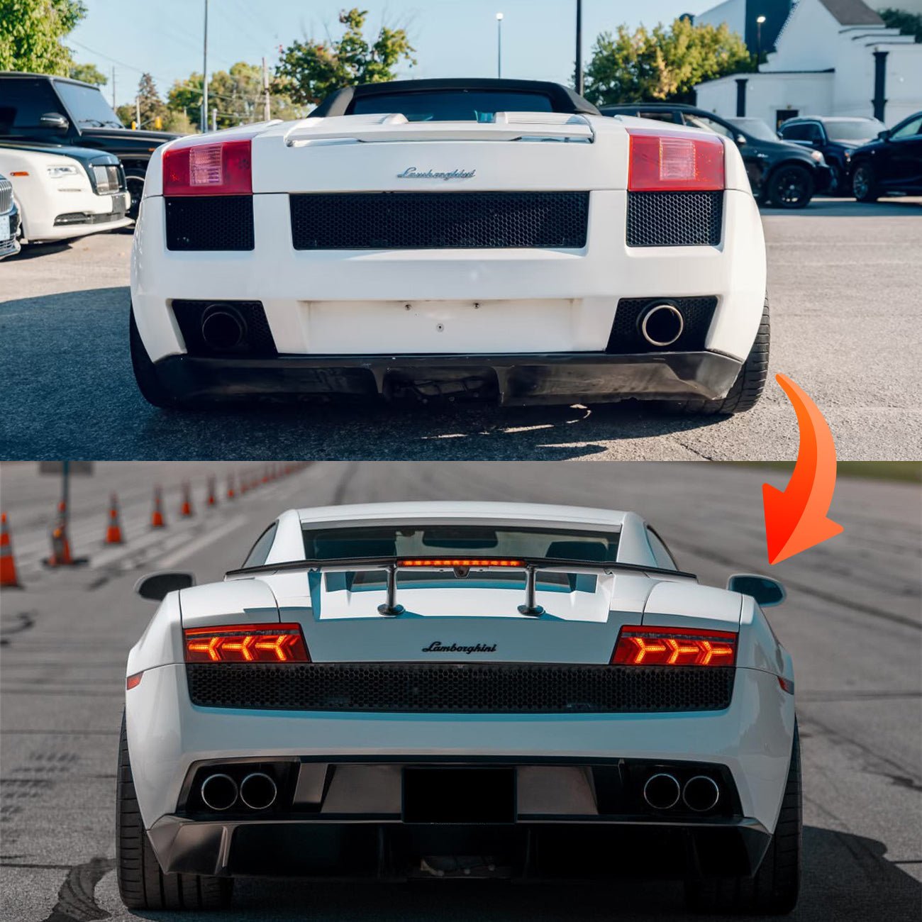 Lamborghini Gallardo Pre-LP to LP OEM Style Tail Light Conversion Mounting Brackets 2004-2008