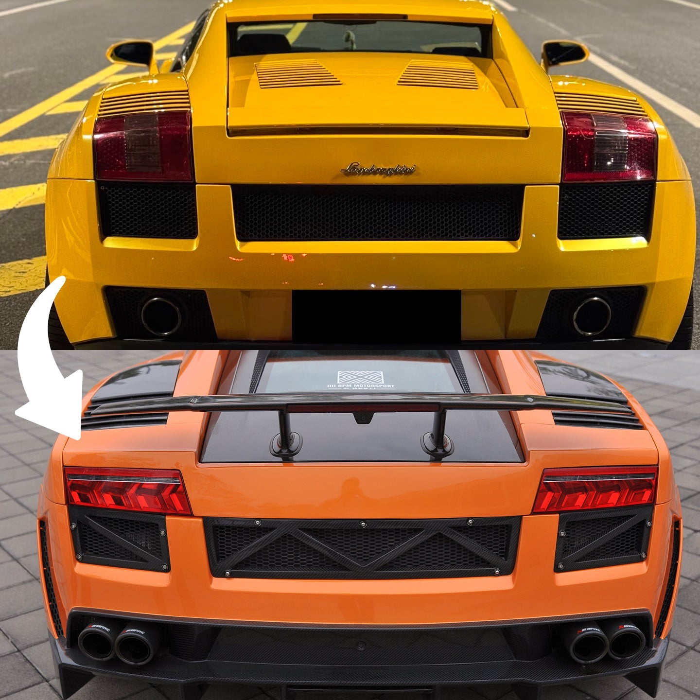 Lamborghini Gallardo Type 140 Pre-LP to LP OEM Style Tail Light Conversion Mounting Brackets 2004-2008