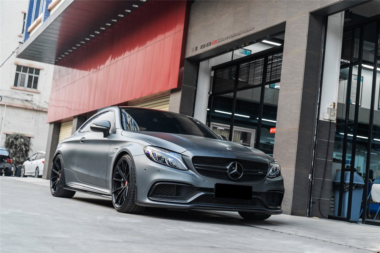 2015-2021 Mercedes Benz W205 C63 S AMG Sedan BKSS Style Carbon Fiber Front Lip - DarwinPRO Aerodynamics