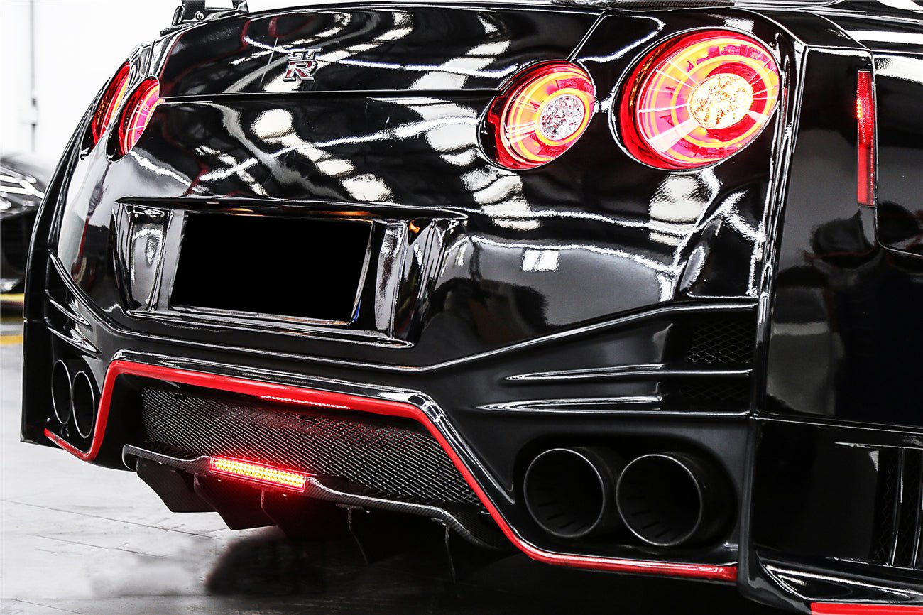 Nissan GTR R35 DBA EBA BKSS Style Carbon Fiber Rear Diffuser Canards 2012-2023