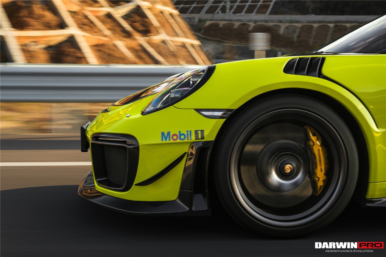 2013-2019 Porsche 911 991 Turbo S GT2RS Style Partial Carbon Fiber Front Bumper and Fender - DarwinPRO Aerodynamics