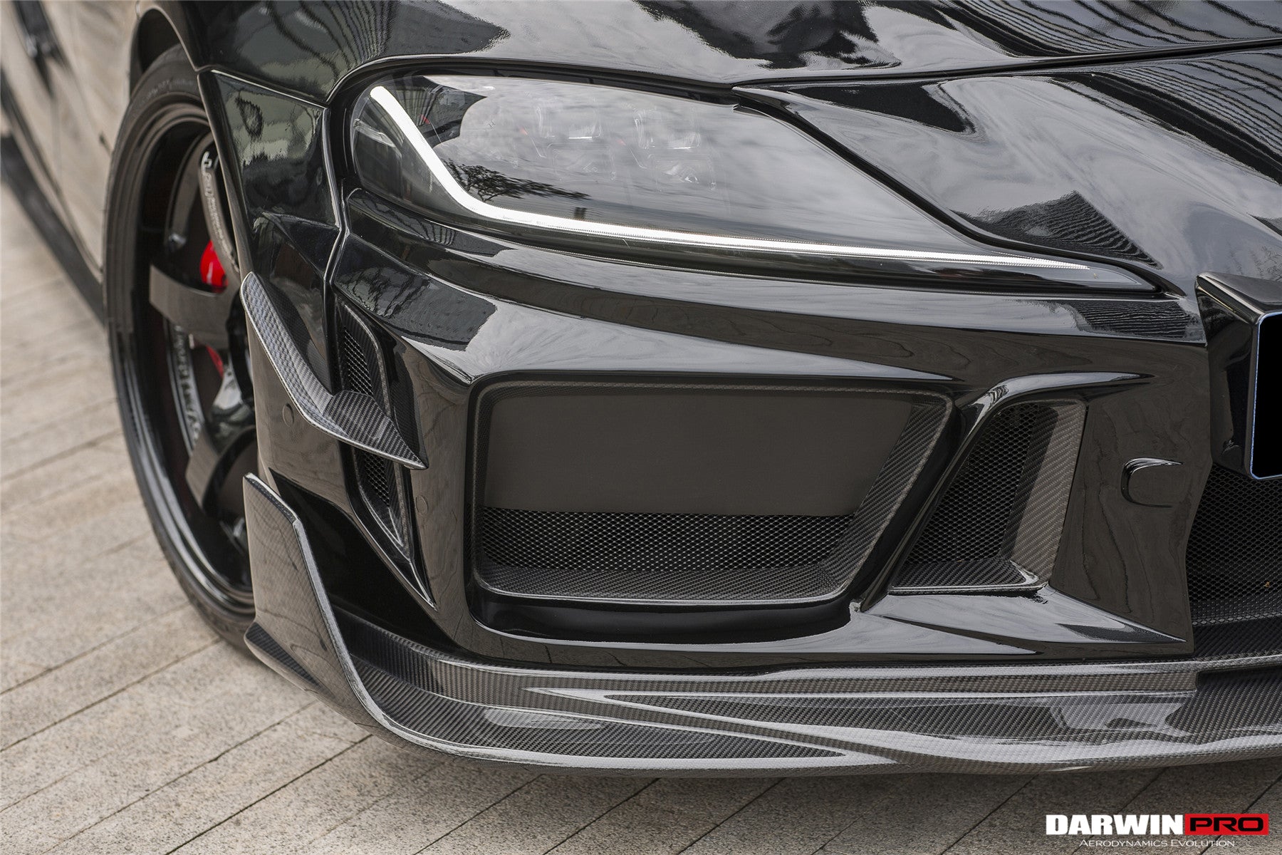 2019-UP Toyota GR Supra (J29 & DB) A90 A91 BKSSII Style Partial Carbon Fiber Front Bumper - DarwinPRO Aerodynamics