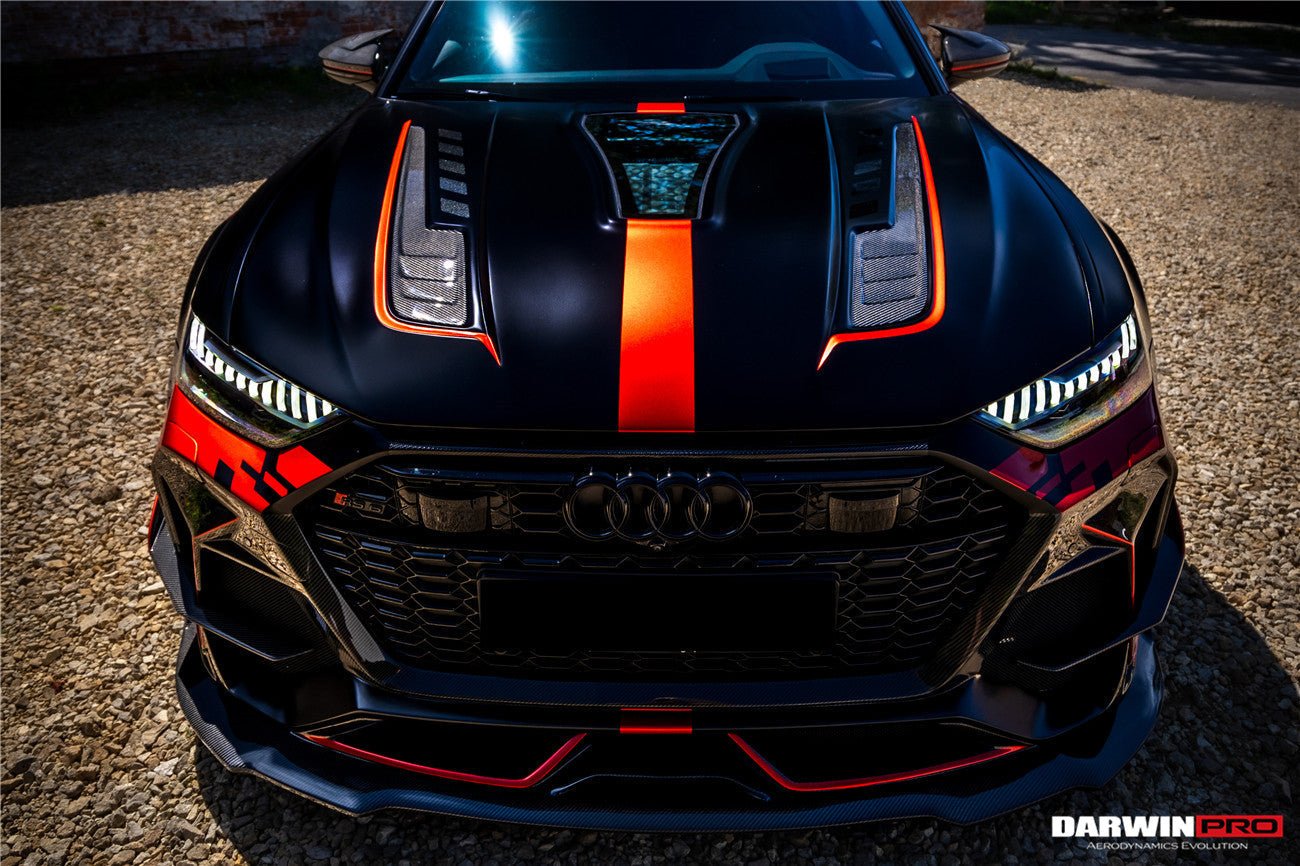 DarwinPRO 2019-2023 Audi RS6 Avant C8 IMP Performance Partial Carbon Fiber Hood - DarwinPRO Aerodynamics