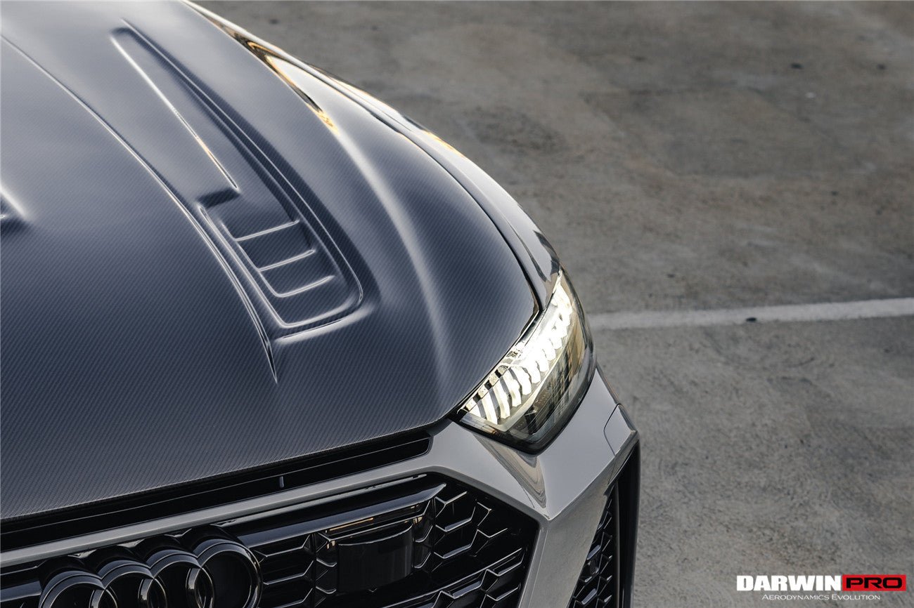 DarwinPRO 2019-2023 Audi RS6 Avant C8 IMP Performance Partial Carbon Fiber Hood - DarwinPRO Aerodynamics