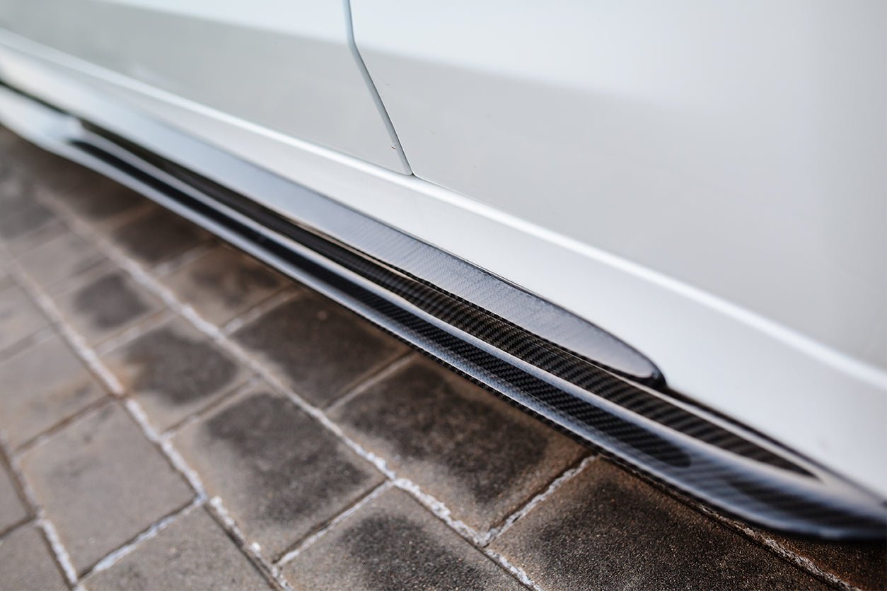 Mercedes-Benz C-Class W205 C63 AMG C43 Sedan Carbon Fiber Side Skirts Extension 2015-2021