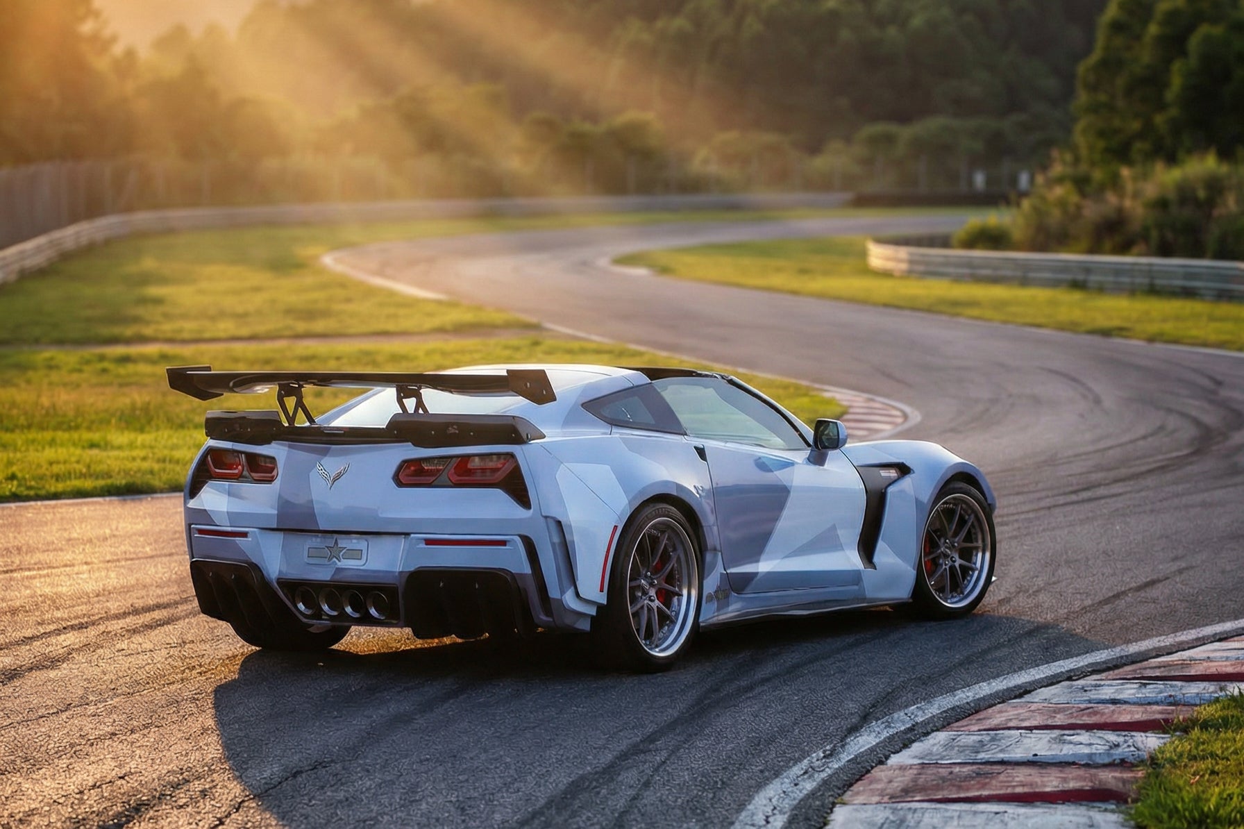 2013-2019 Corvette C7 Z51 Grandsport Z06  BKSS Style Rear Diffuser - DarwinPRO Aerodynamics